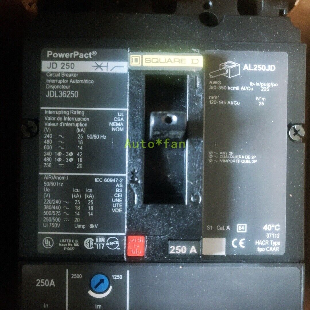 JD250 AL250JD JDL36250 3P 250A Circuit Breaker - JDL