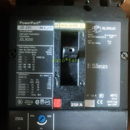 JD250 AL250JD JDL36250 3P 250A Circuit Breaker - JDL