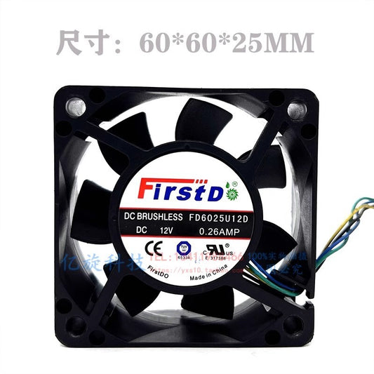FIRSTD FD6025U12D DC12V 0.26A 6CM 4-Wire PWM Speed Control Cooling Fan