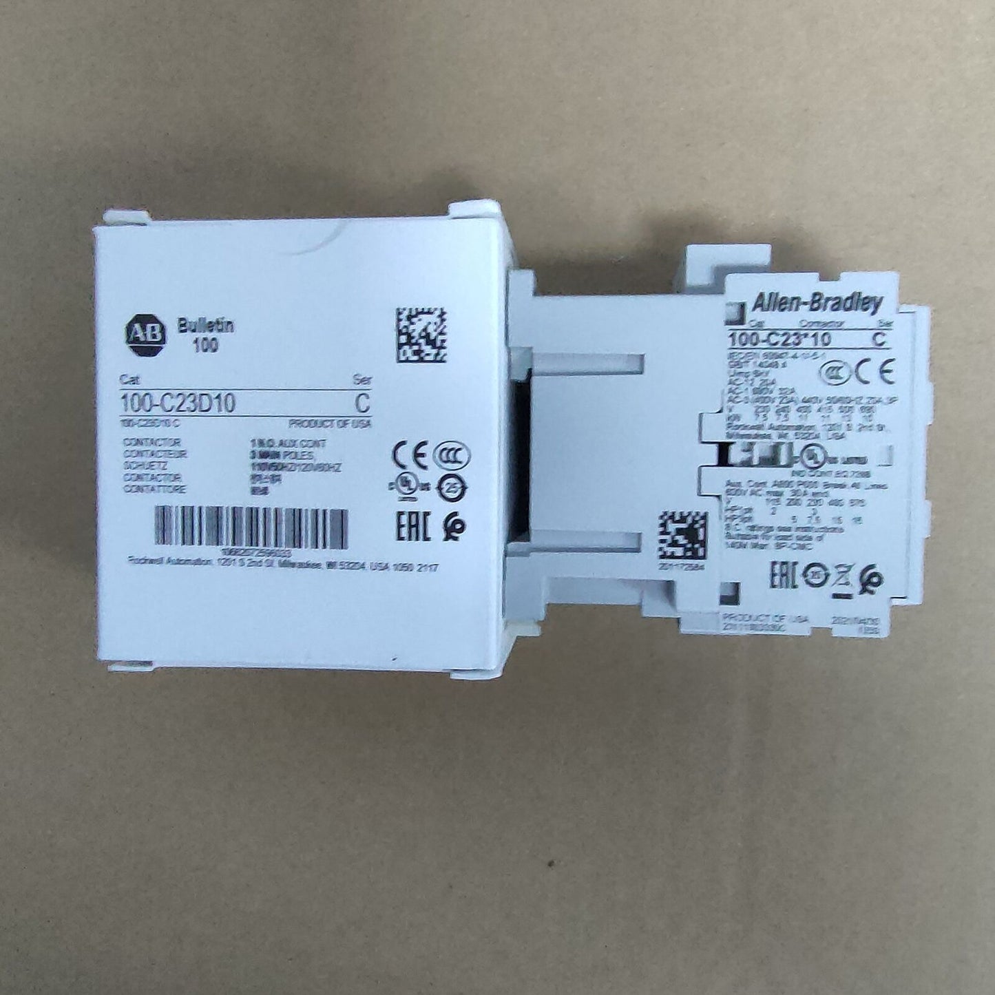 Allen-Bradley 100-C23D10 IEC Contactor 110/120 VAC 3-P 23A New Factory Sealed - High-Efficiency Industrial Contactor - ALLEN-BRADLEY