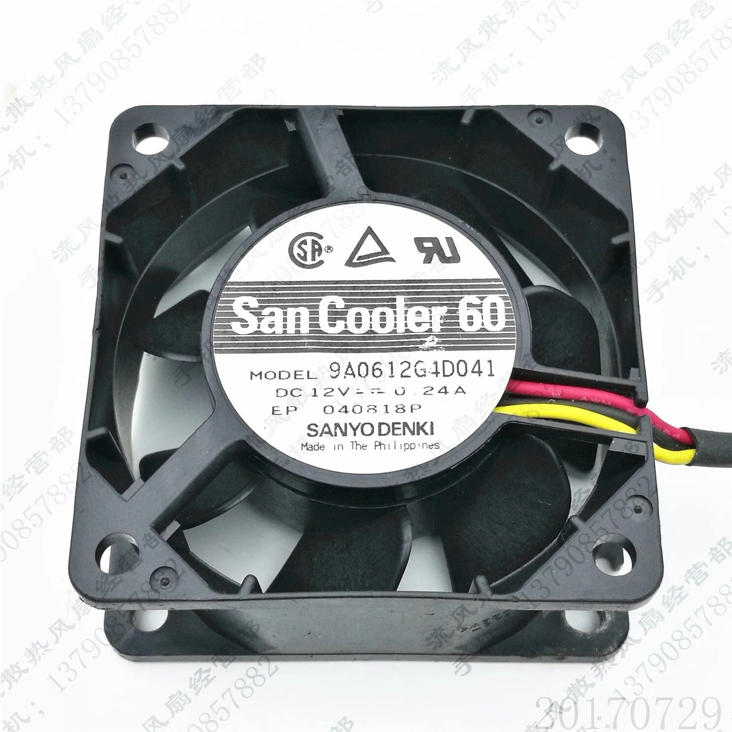 Sanyo 9A0612G4D041 6025 DC12V 0.24A 6CM 3-Wire Server Power Supply Cooling Fan