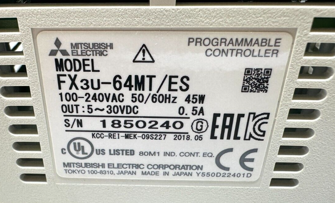 used Mitsubishi FX3U-64MT/ES CPU Unit - MITSUBISHI