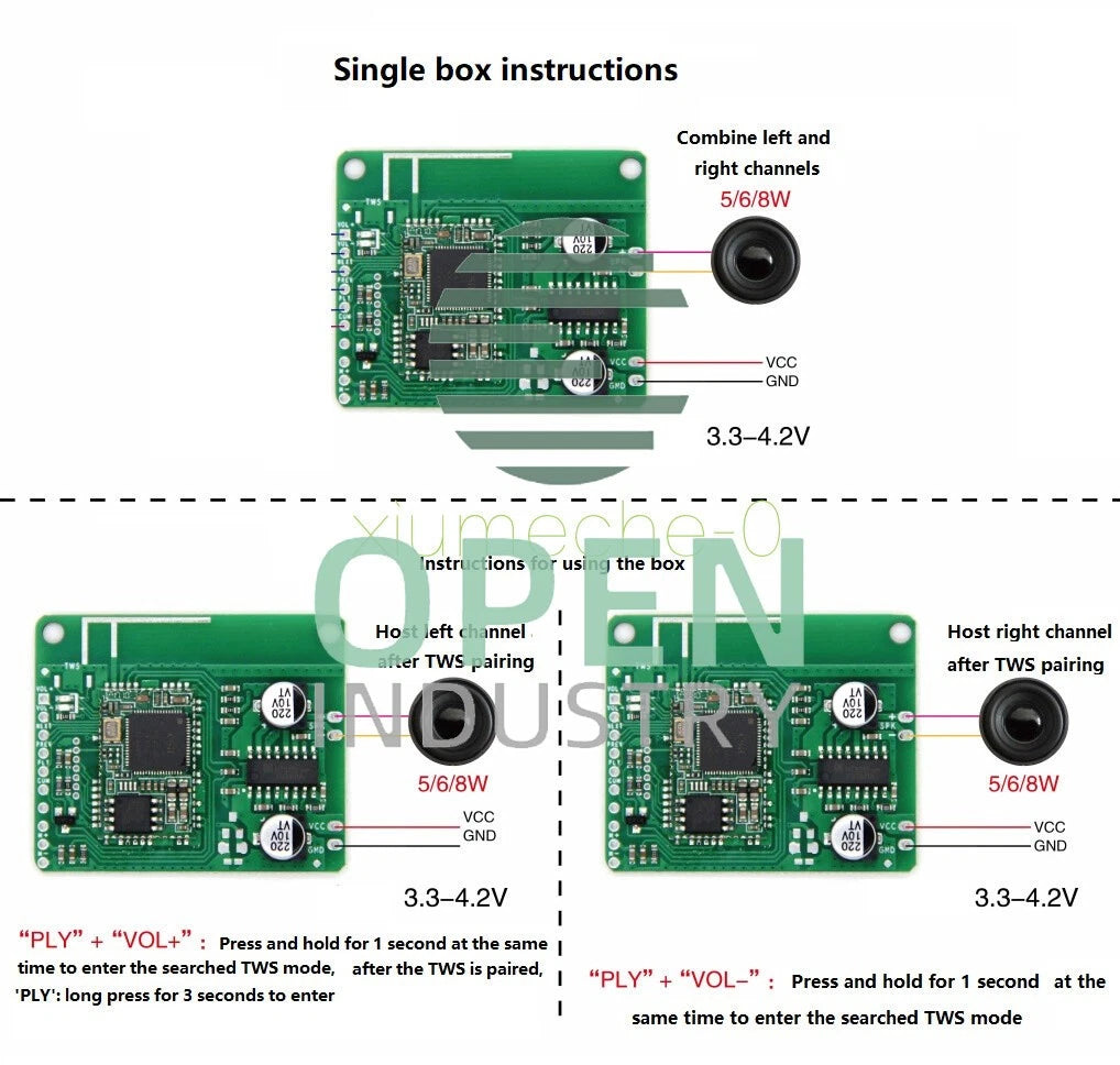 CSRA64110 Bluetooth V4.2 Mono Power Amplifier Board DC 3.6-5.5V TWS Audio