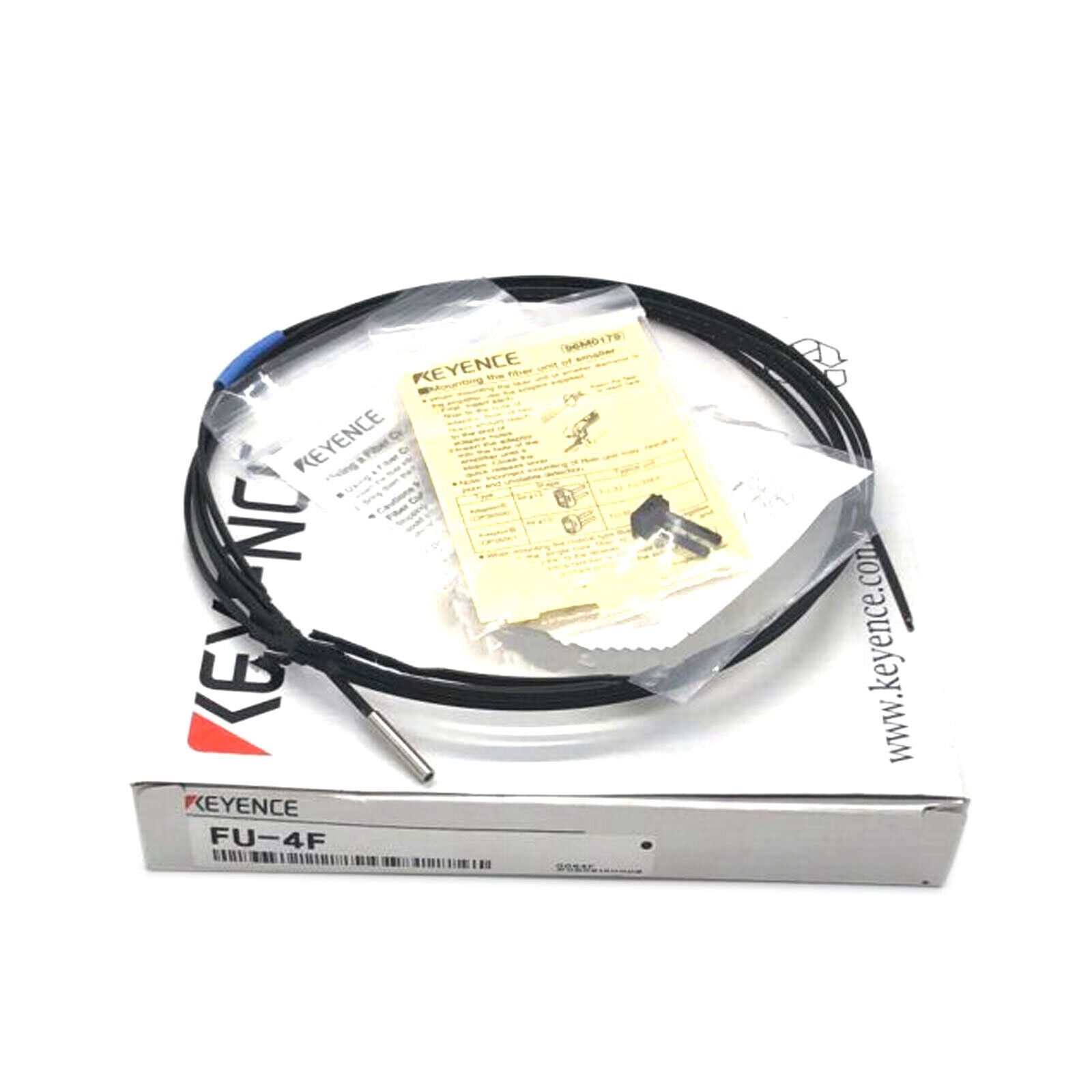 KEYENCE FU-4F Fiber Optic Sensor Cable Standard Pre-cut 2 Meter - KEYENCE