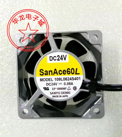 1pcs Sanyo 109L0624S401 6025 24V 0.08A double ball inverter aluminum frame fan