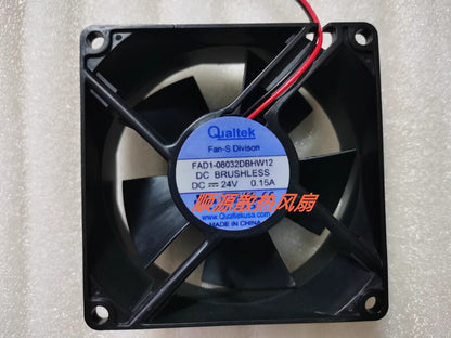 Qualtek FAD1-08032DBHW12 8032 DC24V 0.15A 8CM 2-Wire Inverter Cooling Fan