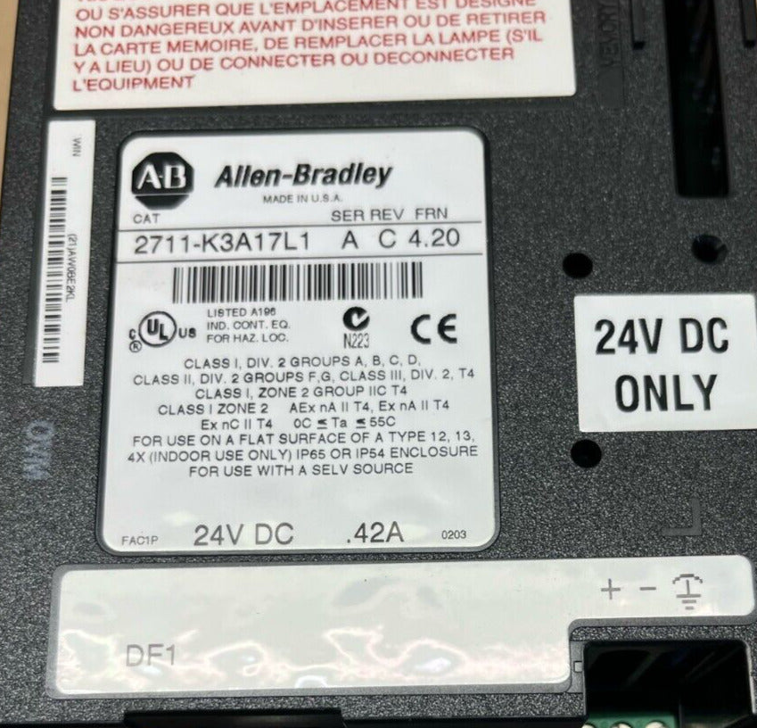 Allen-Bradley 2711-K3A17L1 SER A REV C FRN 4.20 - ALLEN-BRADLEY