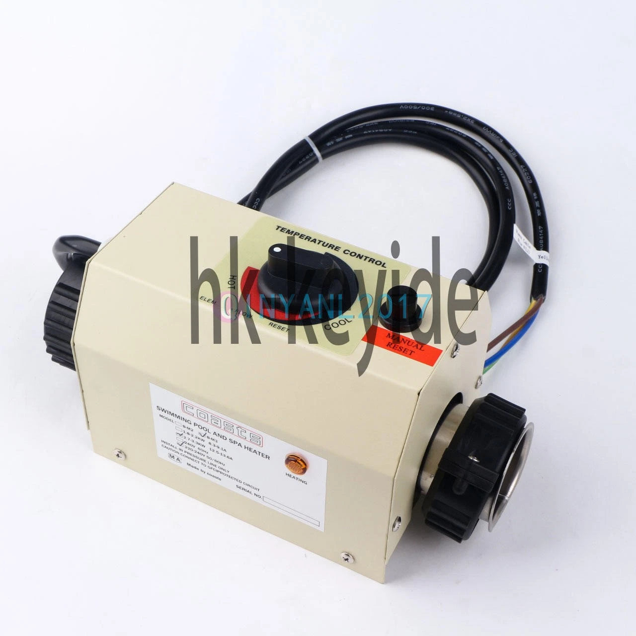 Electric Swimming Pool Heater SPA Water Bath Hot Tub Thermostat Heater 3KW B-M3