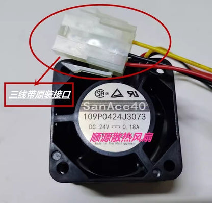 Sanyo 109P0424J3073 4028 DC24V 0.18A 3-Pin Inverter Cooling Fan