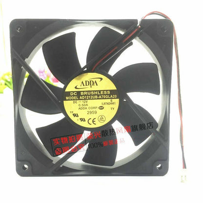 ADDA AD1212UB-A70GLA20 12025 12V 0.50A 12CM 2-wire cooling fan