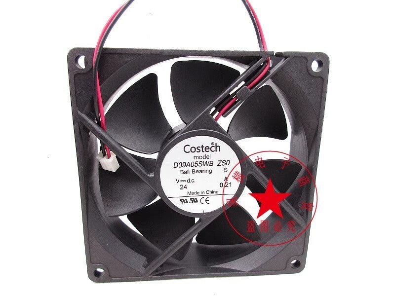 Costech D09A05SWB ZS0 9025 DC24V 0.21A 9CM 2-Pin Cooling Fan