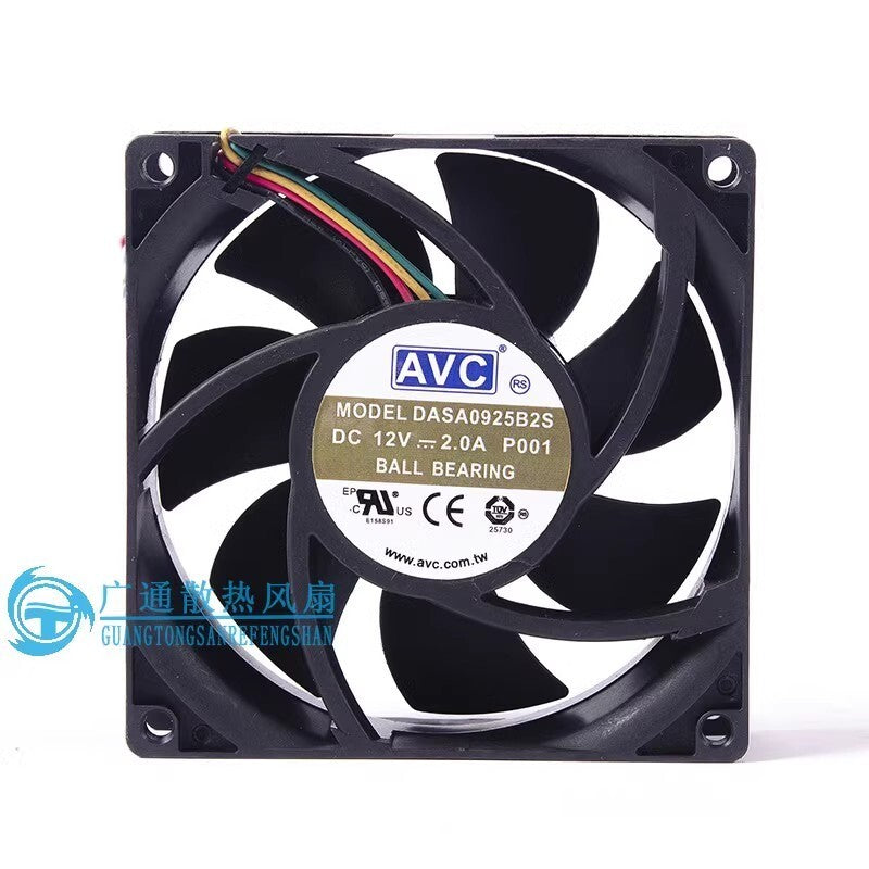 AVC DASA0925B2S 9025 DC12V 2.0A 9CM 4-Wire Temperature Control Fan