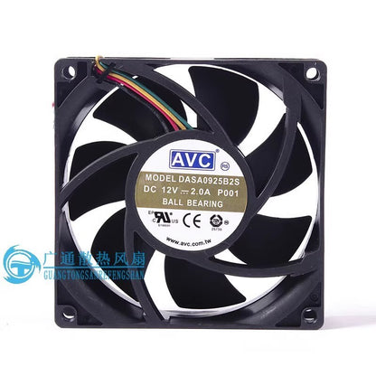 AVC DASA0925B2S 9025 DC12V 2.0A 9CM 4-Wire Temperature Control Fan