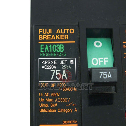 new In Box FUJI EA103B 3P 75A Circuit Breaker - FUJI