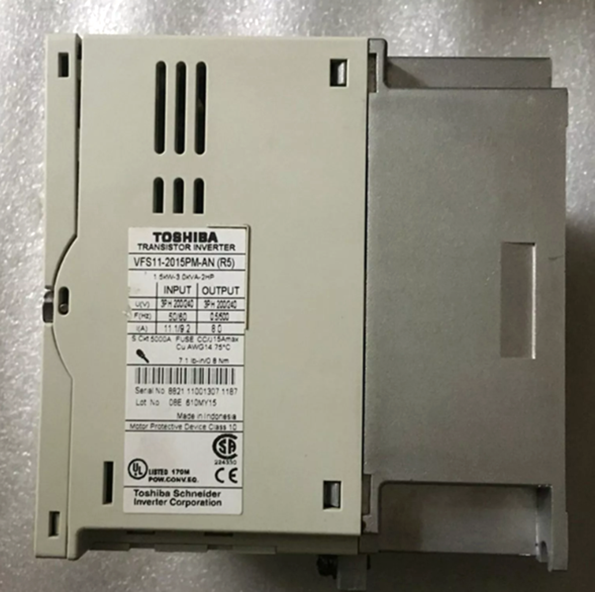 used & Tested TOSHIBA VFS11-2015PM-AN(R5) Inverter 1.5KW 220V - TOSHIBA