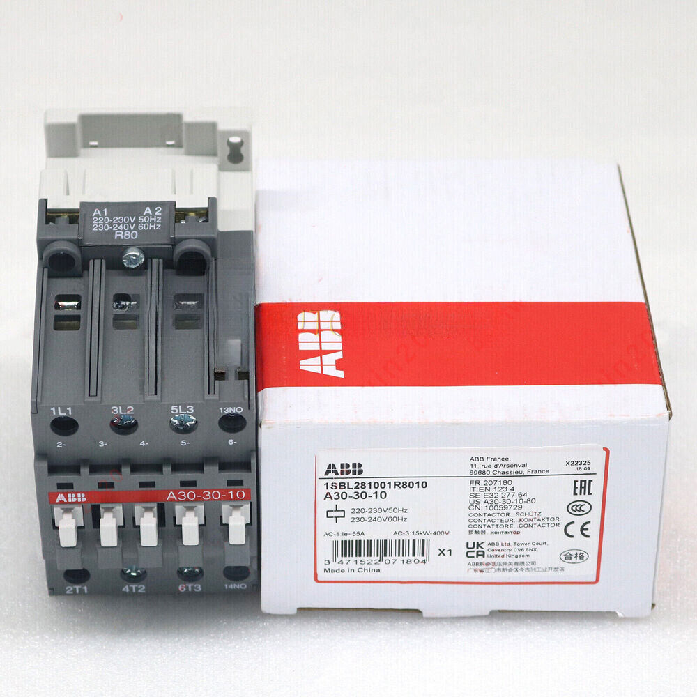 new   ABB A30-30-10 AC220V AC Contactor IN BOX 1Pcs.