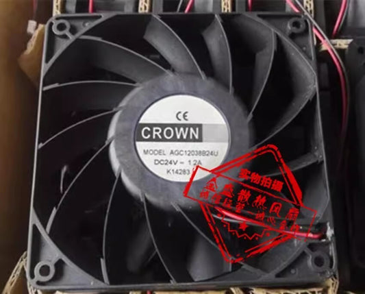 CROWN AGC12038B24U 12038 DC24V 1.2A 12CM 2-Wire High Airflow Cooling Fan