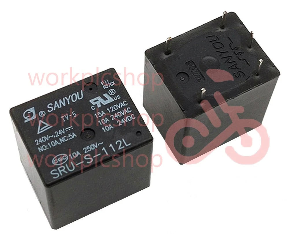 SANYOU SRU-S-112L 15A 120VAC Power Relay 5 Pins Replace SRUDH-SH-112D1 Coil 12V