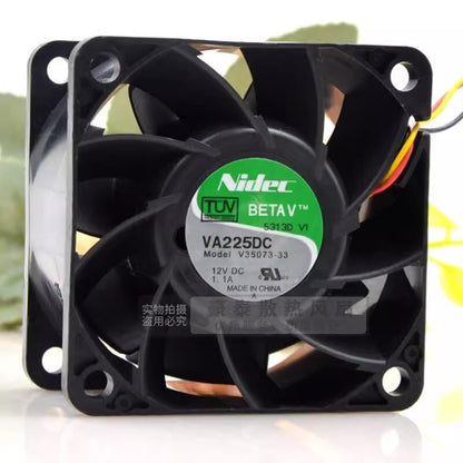 NIDEC VA225DC V35073-33 6038 DC12V 1.1A 6CM 3-Wire Silent Cooling Fan