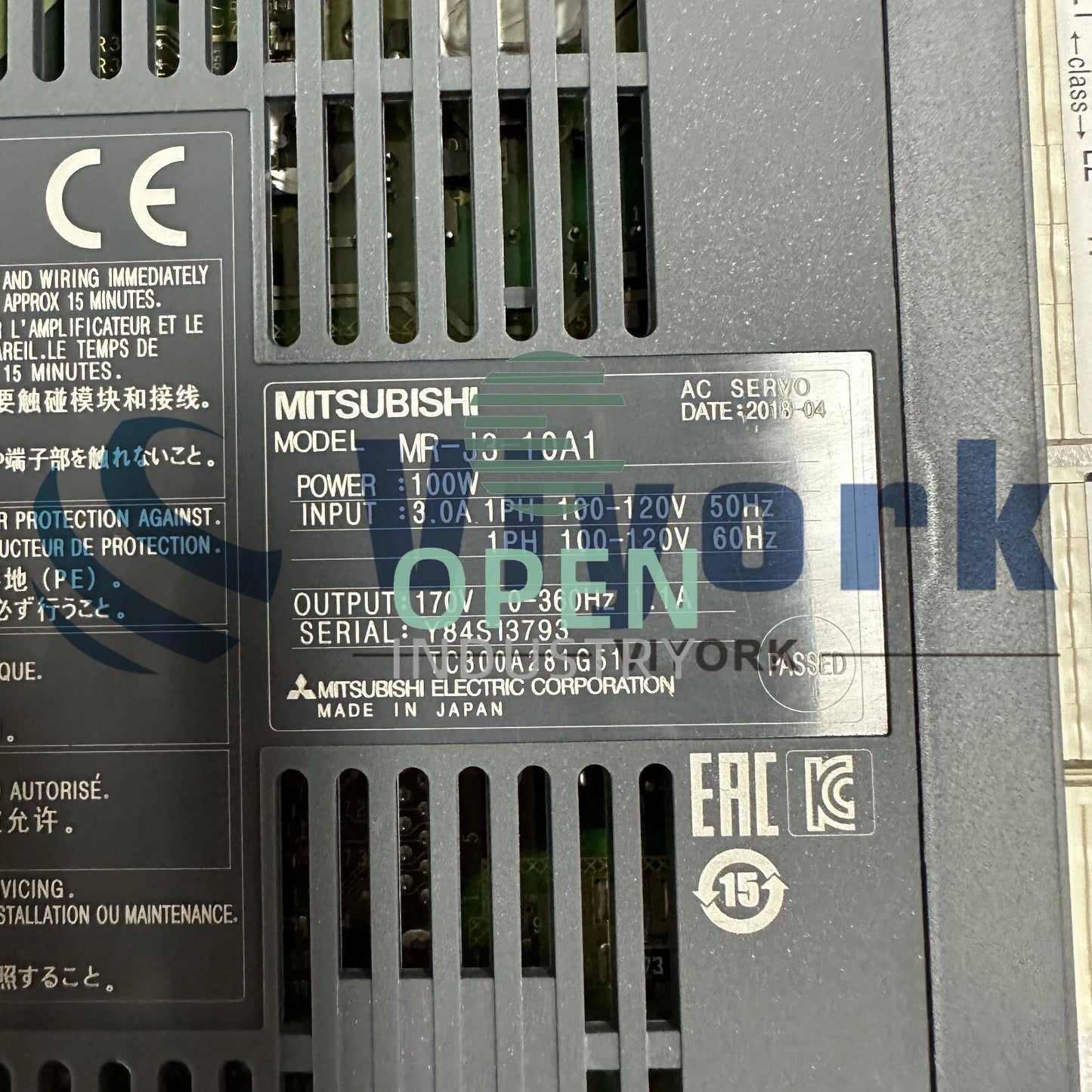 1PCS Mitsubishi MR-J3-10A1 SERVO DRIVE AMPLIFIER 100W 200-230VAC