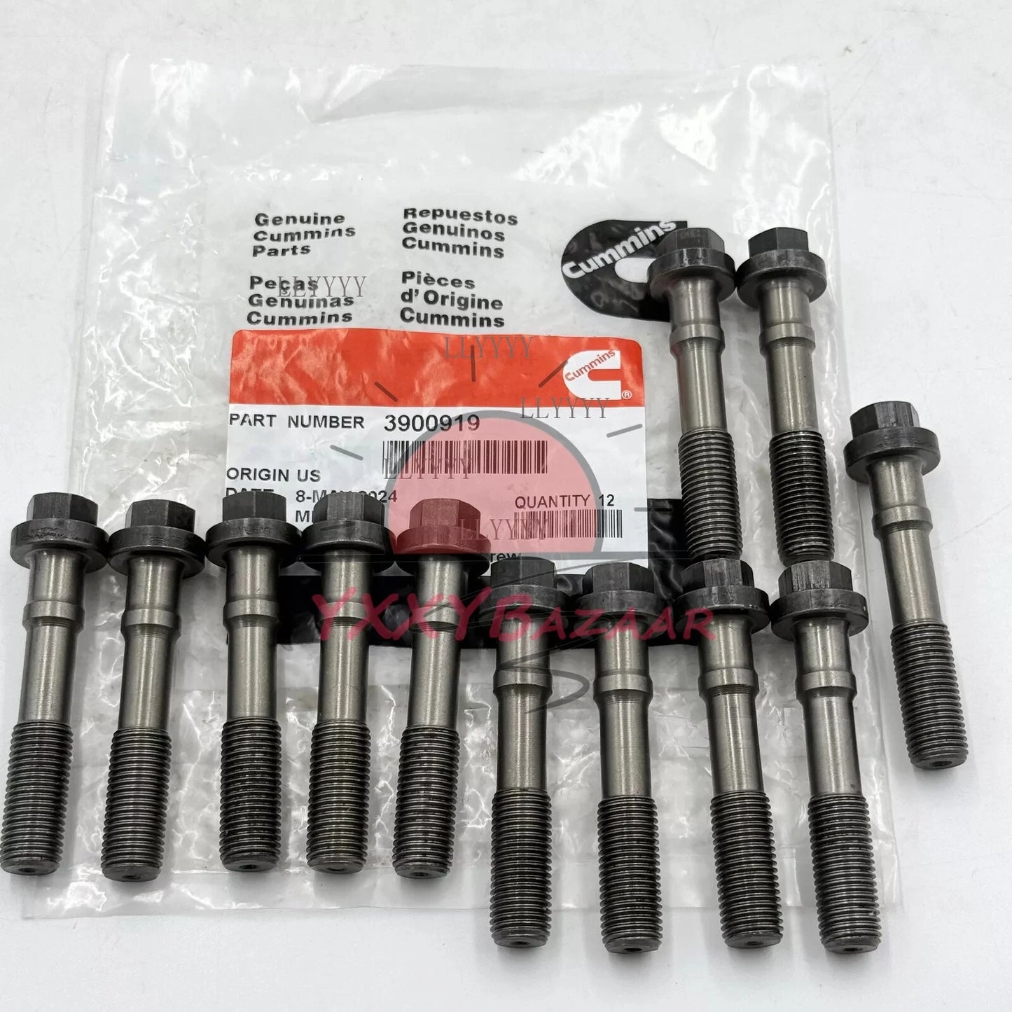 12PCS Connecting Rod Bolts 3900919 Fit For Cummins Dodge 5.9L 1989-2002