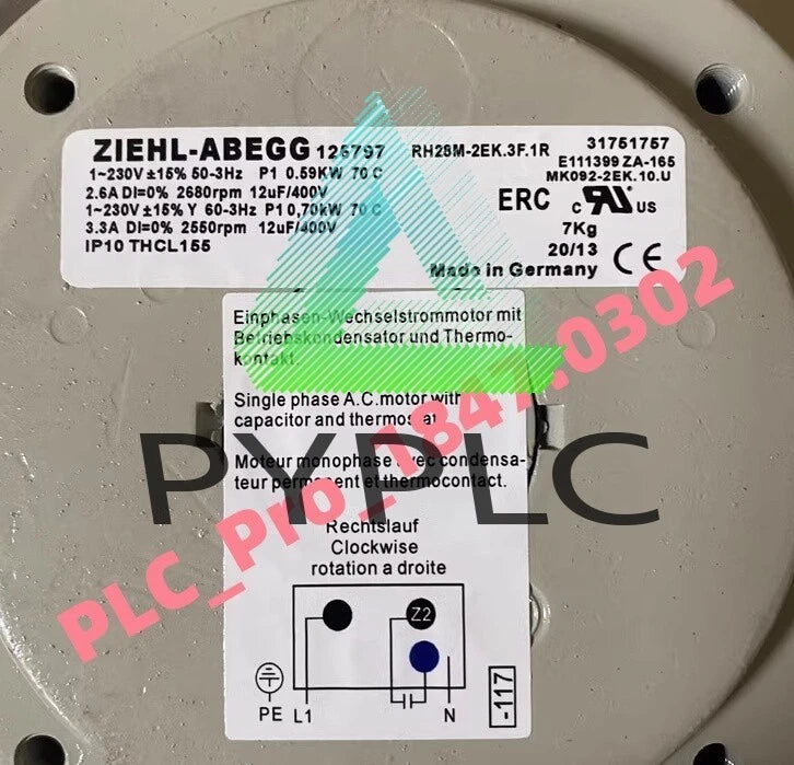 RH28M-2EK.3F.1R 1PCS ZIEHL-ABEGG RH28M-2EK.3F.1R Radial Fan Fast ship