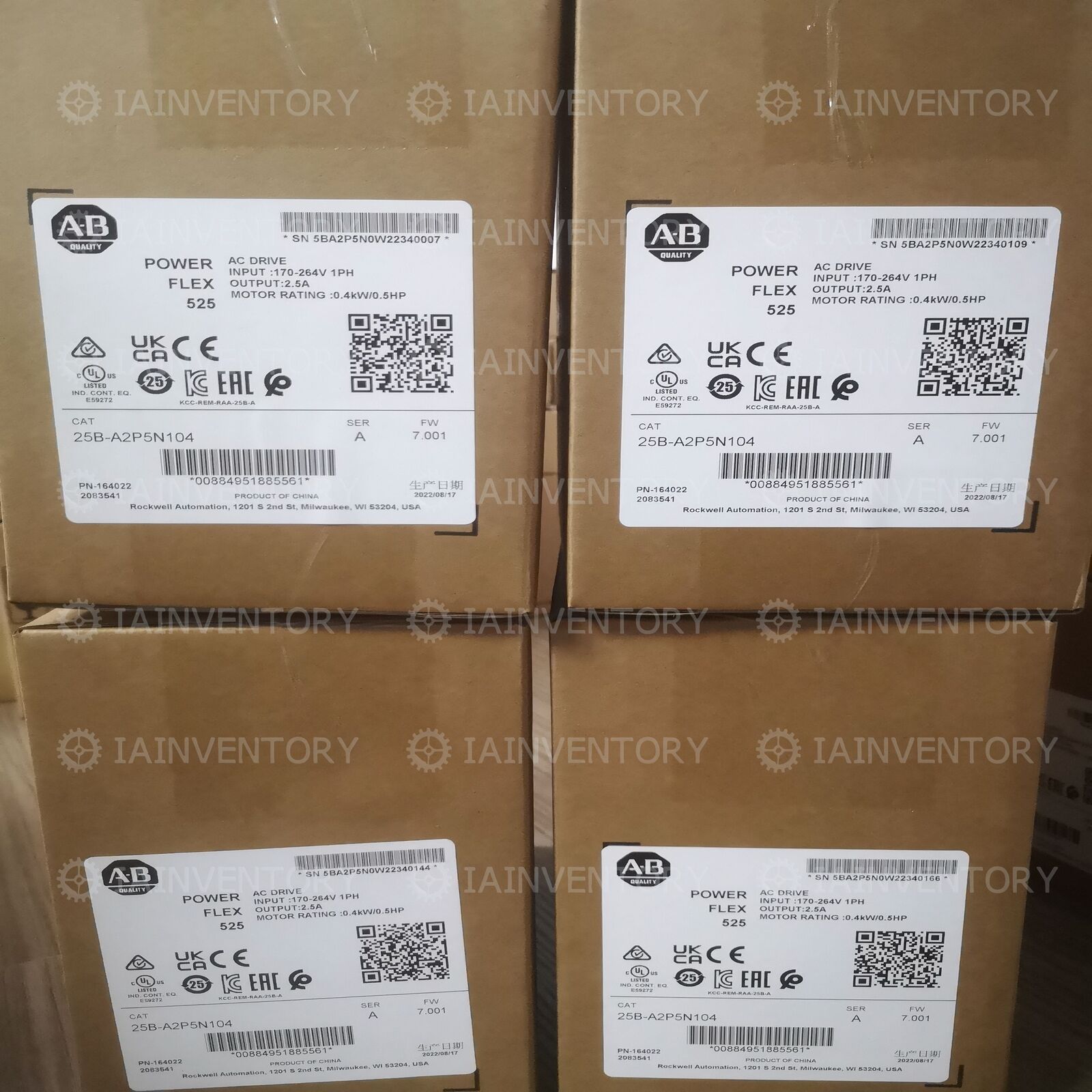 Allen Bradley PowerFlex 525 AC Drive - 1 Unit New In Box - ALLEN BRADLEY