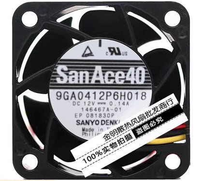 Sanyo 9GA0412P6H018 DC12V 0.23A 4CM 3-Wire PWM High Airflow Cooling Fan