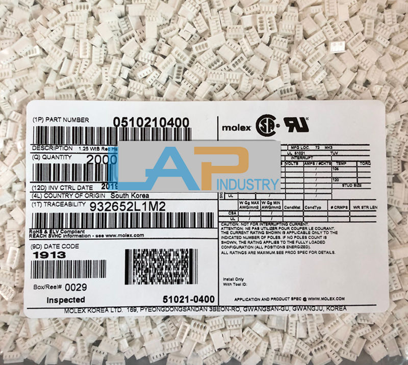 2000PCS Connector 51021-0400 Plastic Shell 4P 1.25mm Pitch - KOEED