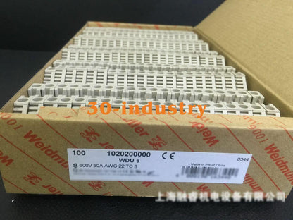 100Pcs Weidmuller WDU 6 Terminal Block Connectors - 1020200000 - WEIDMULLER