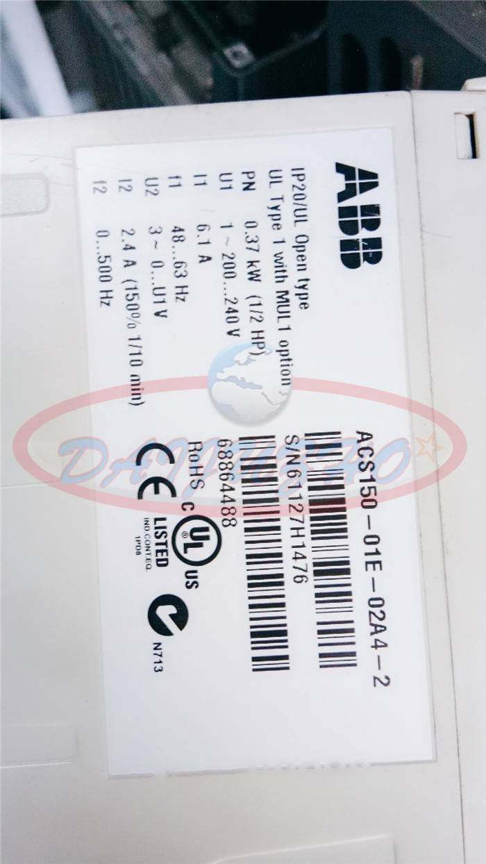 ABB Inverter Model: ACS150-01E-02A4-2 220V 0.37kW - ABB