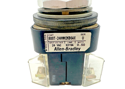 used Allen Bradley 800T-24HWH2KB6AX 3-Postion Selector Switch - ALLEN BRADLEY