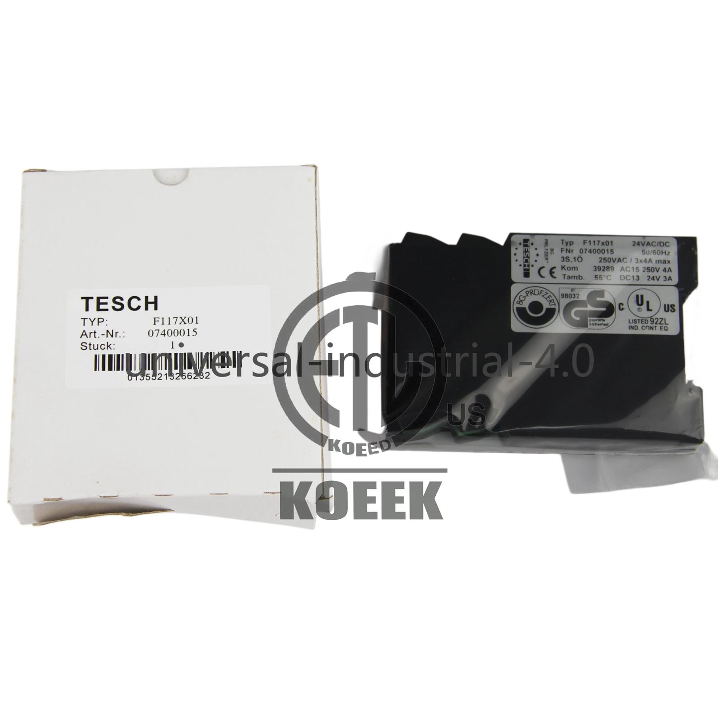 1PC TESCH Type F117X01 24VAC NO.07400015 Safety Relay 50/60Hz #ko