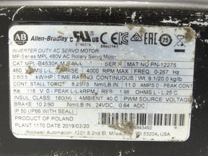 Allen Bradley MPL-B4530K-MJ74AA Servo Motor - ALLEN BRADLEY