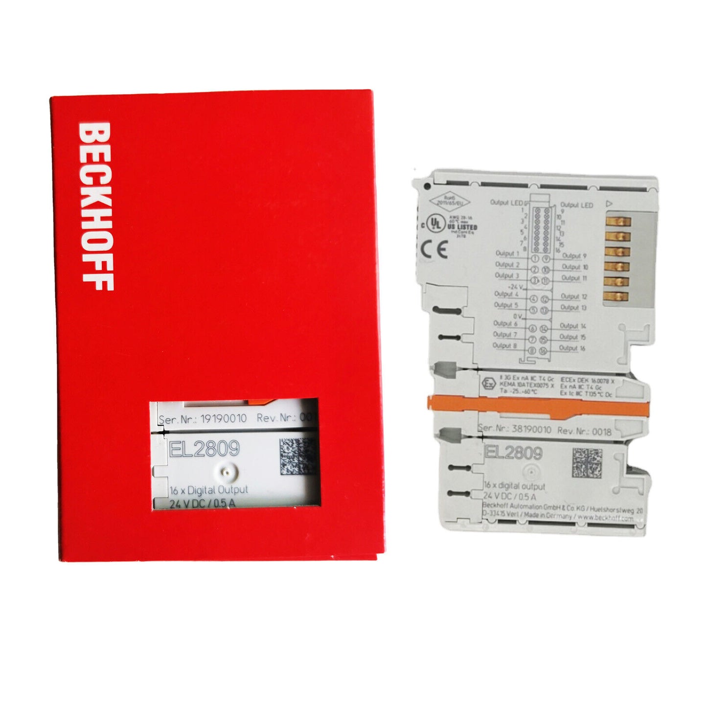 Beckhoff EL2809 EtherCAT Terminal 16-Channel 24V DC 0.5A - BECKHOFF