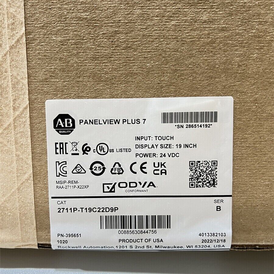 Allen-Bradley Plus 7 Graphic Terminal 2711P-T19C22D9P - ALLEN-BRADLEY