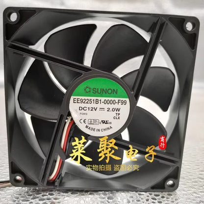SUNON EE92251B1-0000-F99 9025 DC12V 2.0W 9CM 3-Wire Silent Cooling Fan