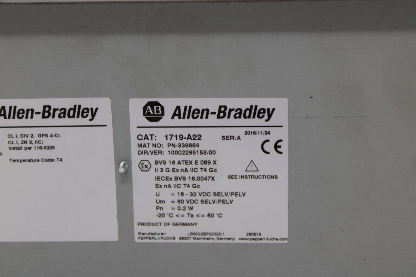 used Allen Bradley 1719-A22 22-Slot Chassis - ALLEN BRADLEY