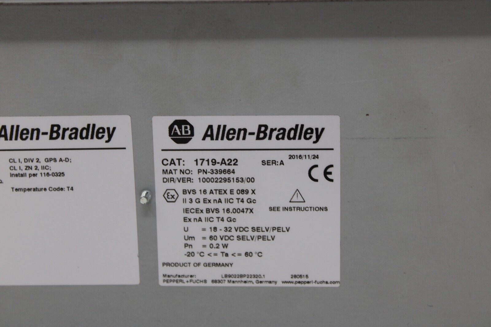 used Allen Bradley 1719-A22 22-Slot Chassis - ALLEN BRADLEY