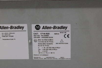 used Allen Bradley 1719-A22 22-Slot Chassis - ALLEN BRADLEY