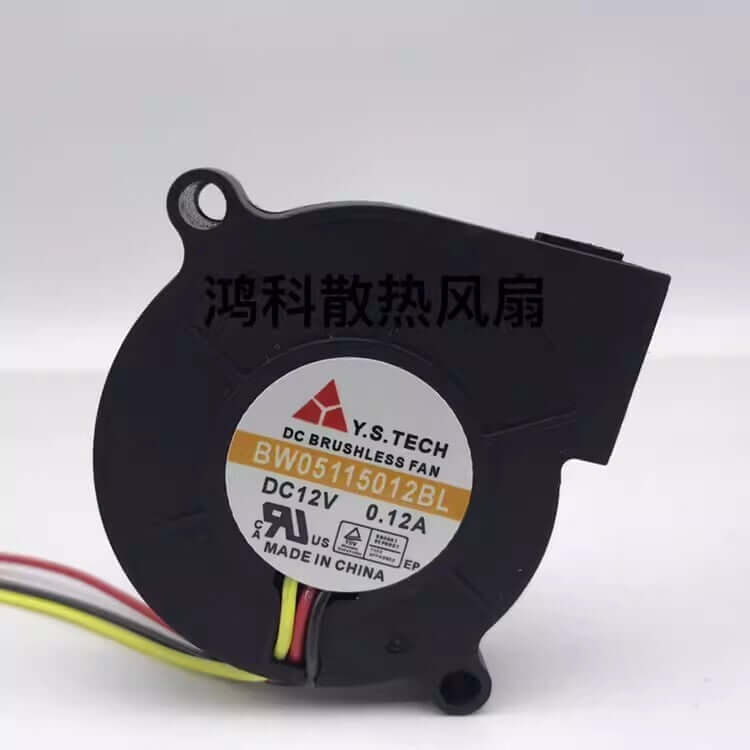 Y.S.TECH BW05115012BL DC12V 0.12A 3-Wire Cooling Fan