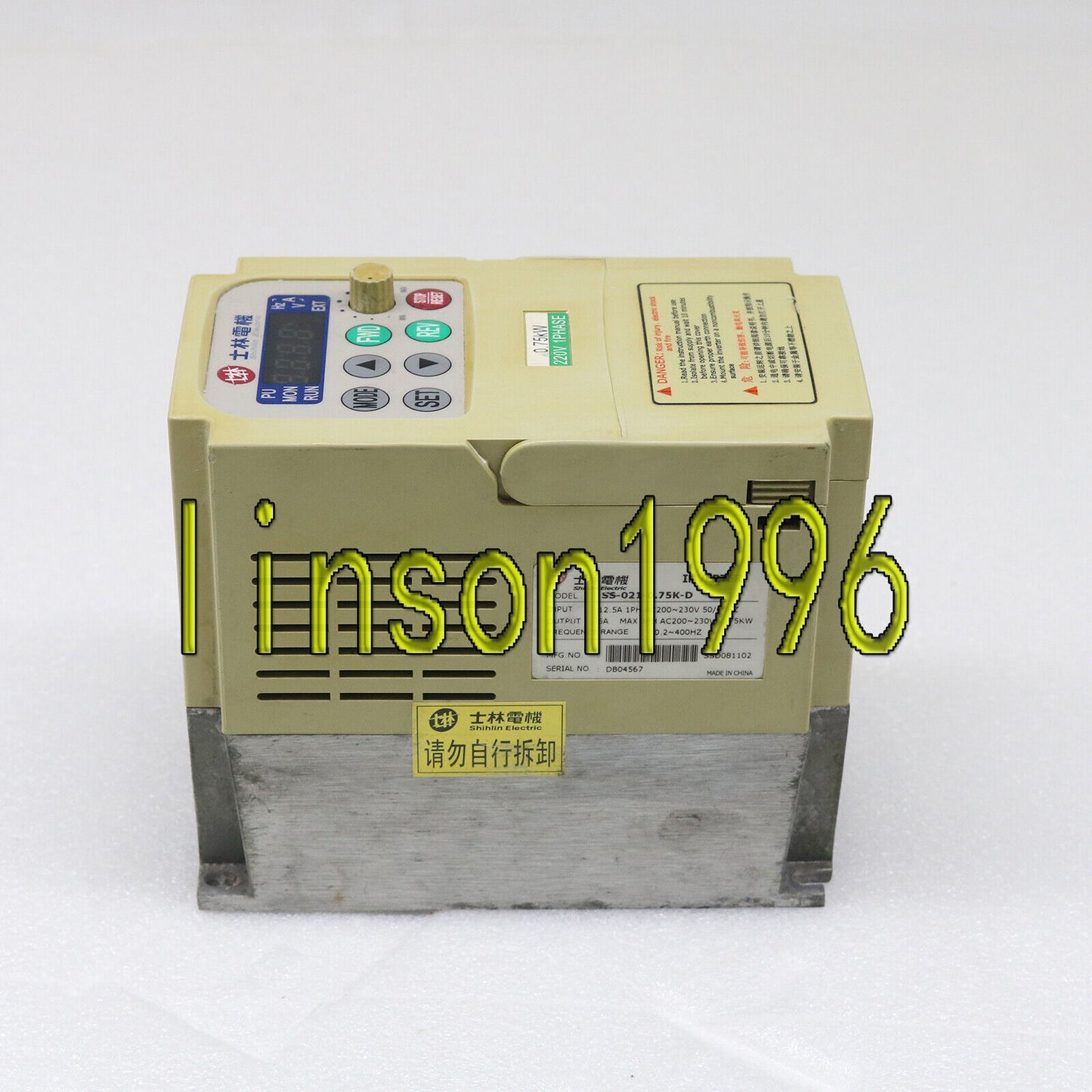 Used Shihlin Frequency Converter SS-021-0.75K-D - SHIHLIN
