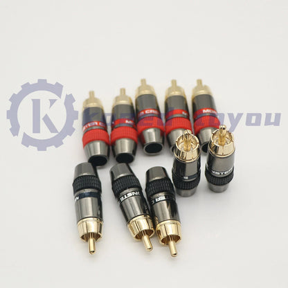 (5Pair) Gold-plated RCA Interconnects Cable Plug Connector
