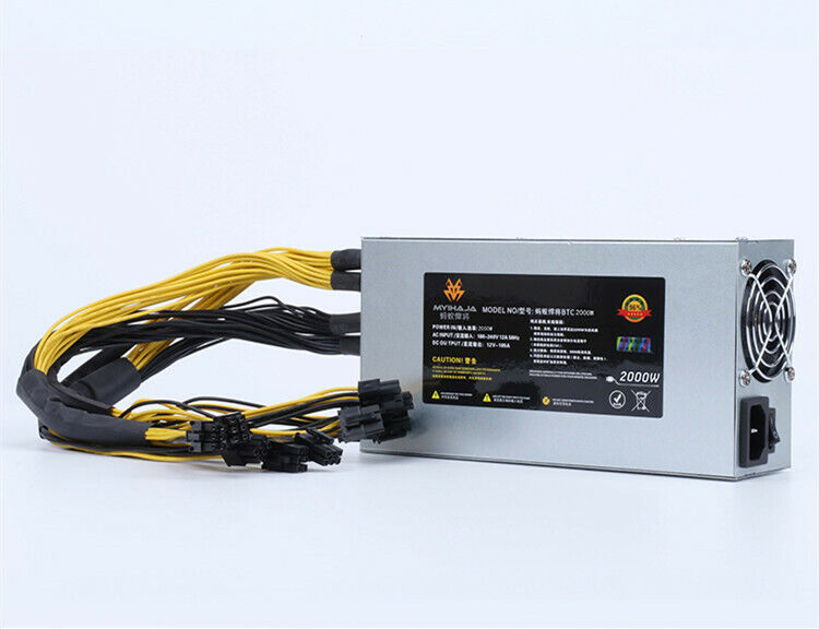 new 2000W with 10*6P plugs 8 graphics card 96 PLUS 2U single 12V power supply - INDUSTRIAL AUTOMATION PRODUCTS