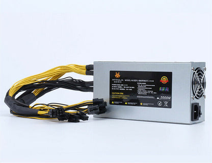new 2000W with 10*6P plugs 8 graphics card 96 PLUS 2U single 12V power supply - INDUSTRIAL AUTOMATION PRODUCTS