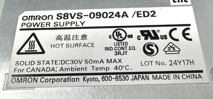 used Omron S8VS-09024A/ED2 Power Supply - OMRON