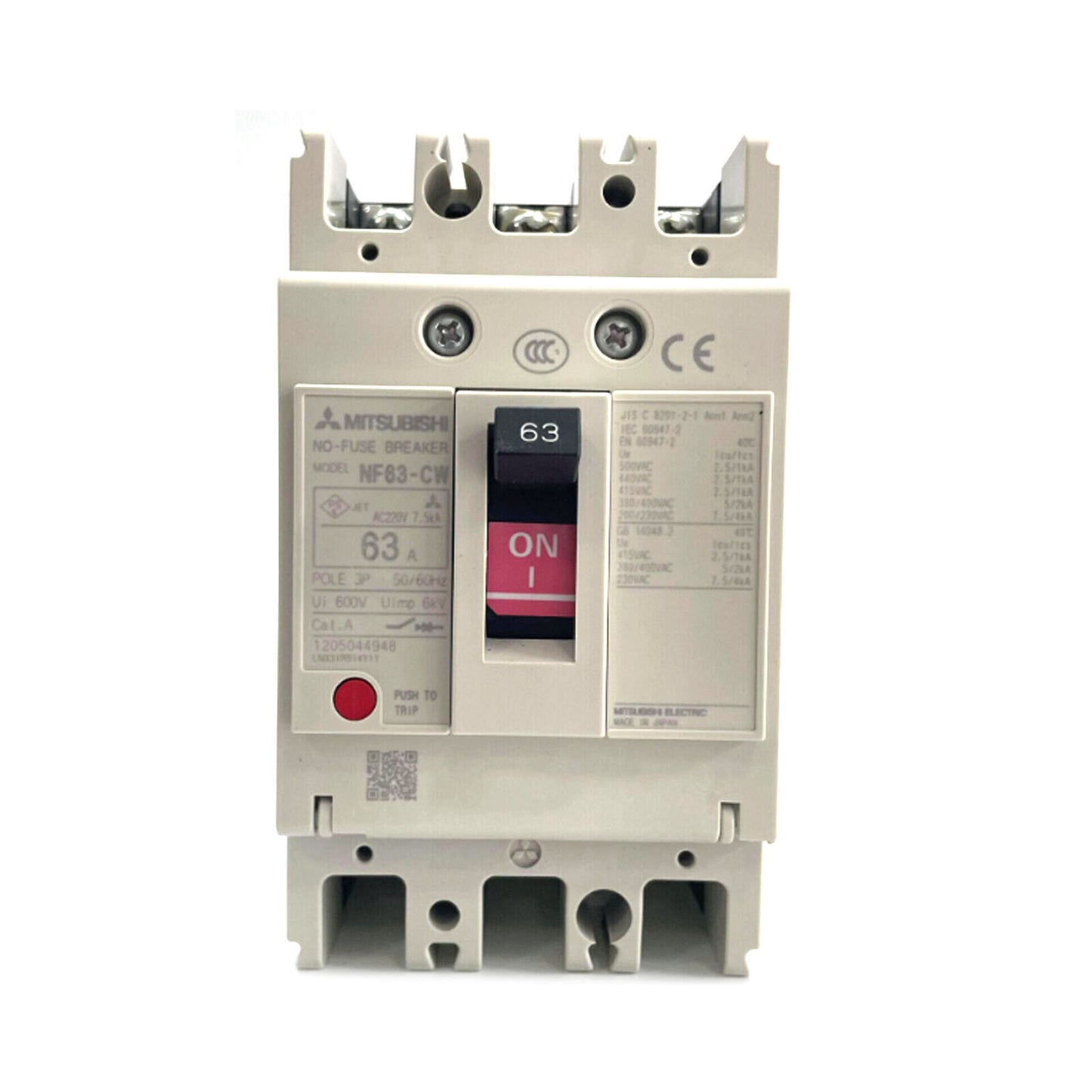 Mitsubishi NF63-CW 3P 63A No-Fuse Breaker NIB Ship - MITSUBISHI