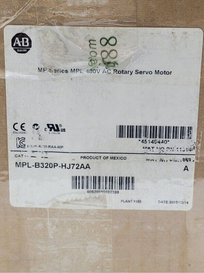 MPL-B320P-HJ72AA AC Rotary Servo Motor by Allen Bradley - ALLEN BRADLEY