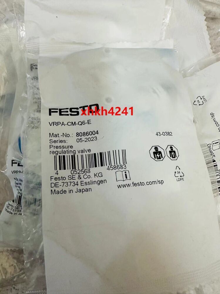 New FESTO VRPA-CM-Q6-E 8086004 Pressure Reducing Valve - FESTO