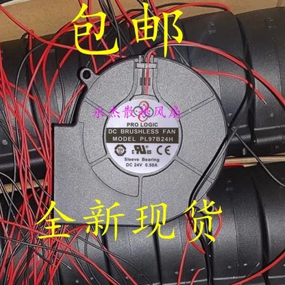 1PCS PL97B24H 9733 DC24V 0.5A 9.7CM 2-Wire Turbo Cooling Fan